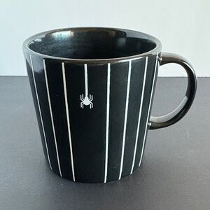 IKEA Kustfyr Spider Web Mug Black Halloween Spooky Stoneware 10 ounces